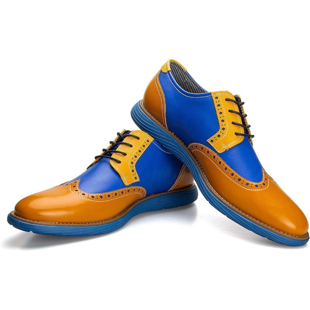 Men's Yellow Oxford Casual Dress